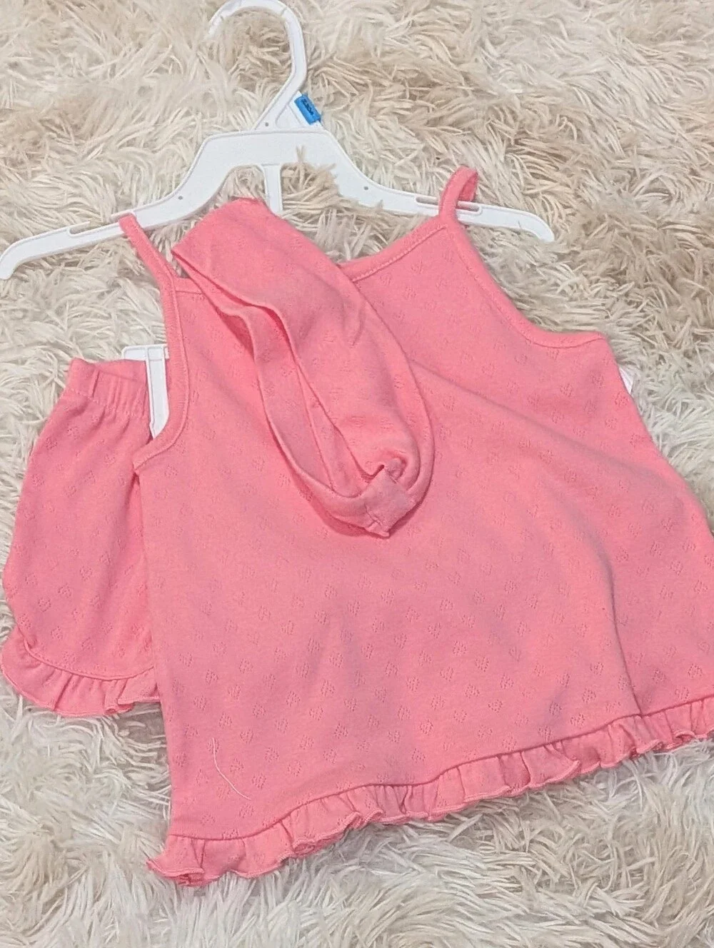 NWT, Carter's, 3pc, Pink, Pointelle Heart, Shorts\ Tank\headband Set-Girls 24 Mt